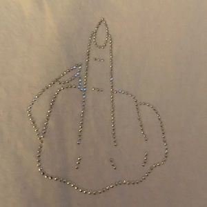 nasty gal studded middle finger graphic tee